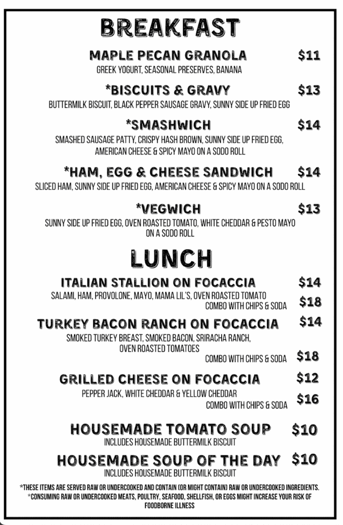 Little Jaye Menu Feb. 2026